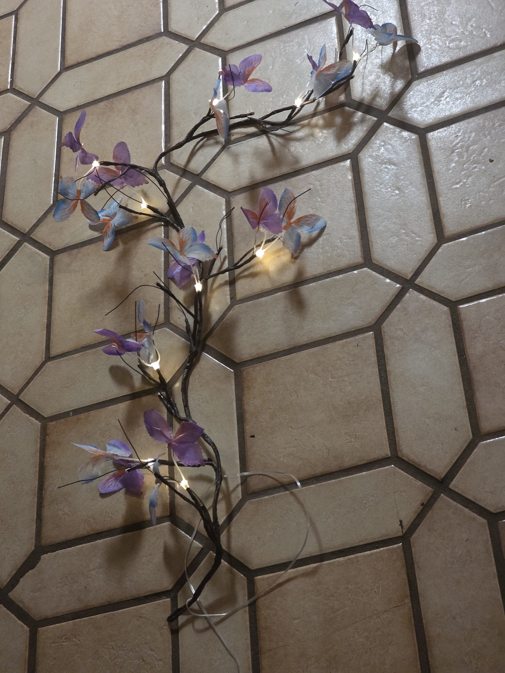Purple LED Butterfly String Lights Usb. - Picture 2 of 7